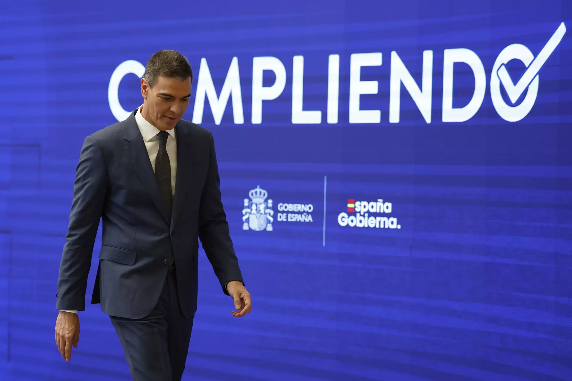 Pedro Sánchez, tras concluir el balance del curso político, a 31 de julio de 2024. — Mariscal / EFE