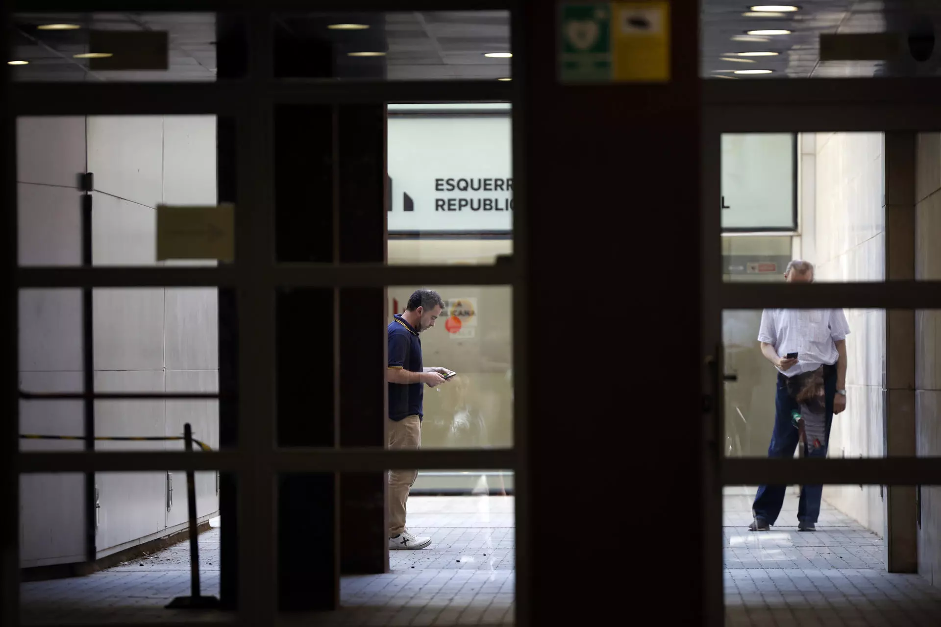 La sede de ERC, en la calle Calabria de Barcelona, durante este día 2 de agosto. — Alberto Estévez / EFE