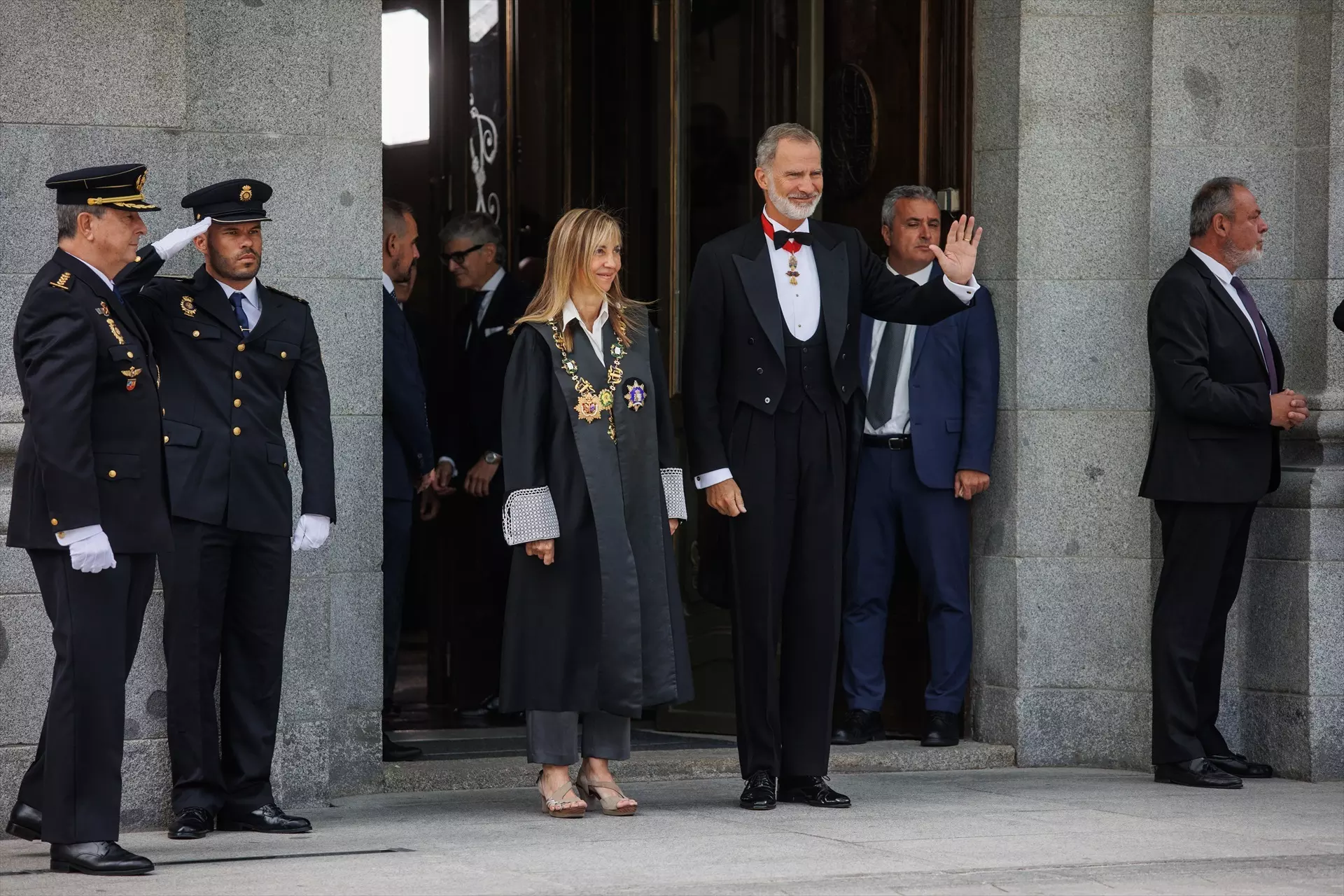 Isabel Perelló con Felipe VI en la inauguración del año judicial, en el Tribunal Supremo. — Alejandro Martínez Vélez / EUROPA PRESS