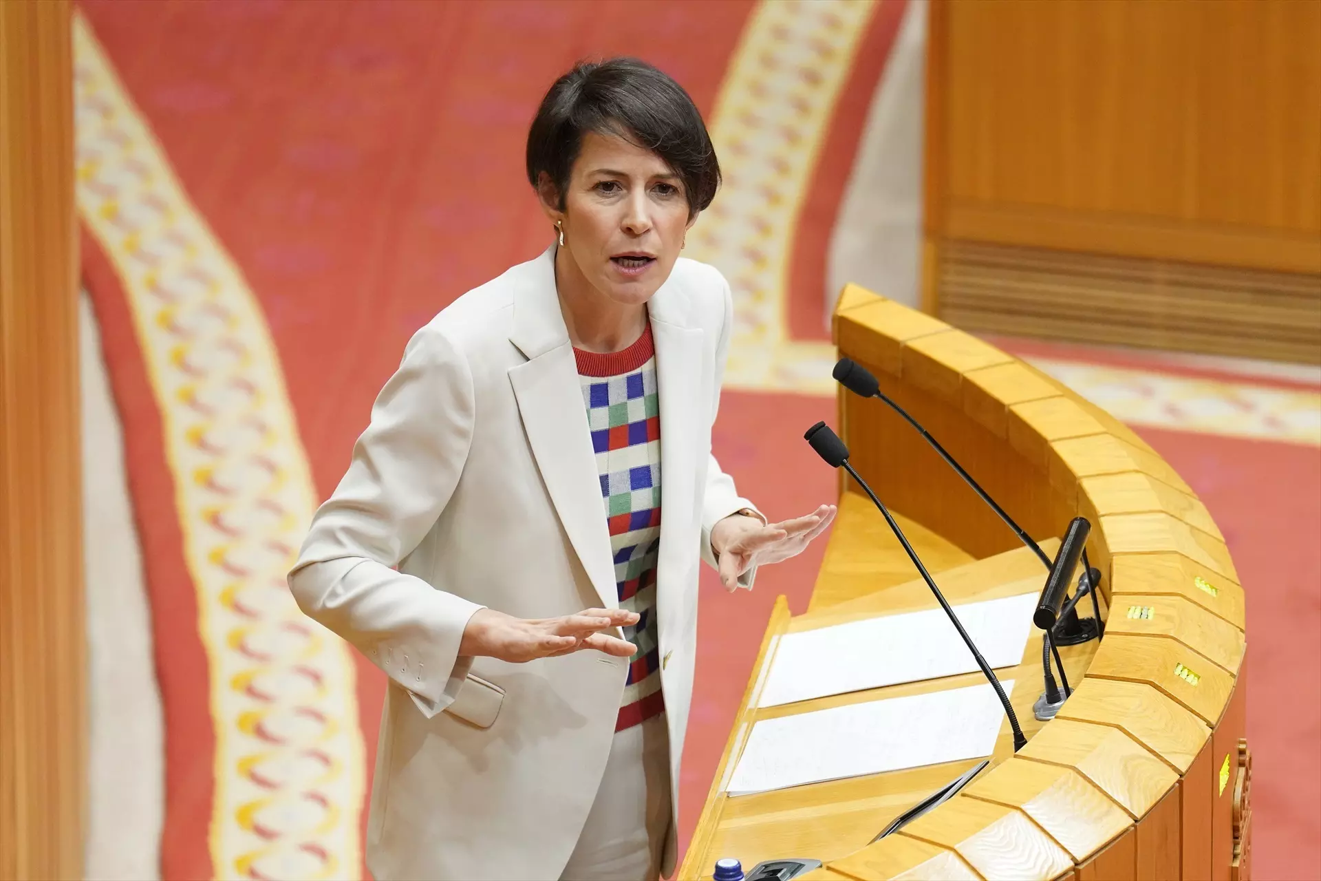 La portavoz nacional del BNG, Ana Pontón, el pasado abril durante una intervención en el Parlamento de Galicia. — Álvaro Ballesteros / Europa Press