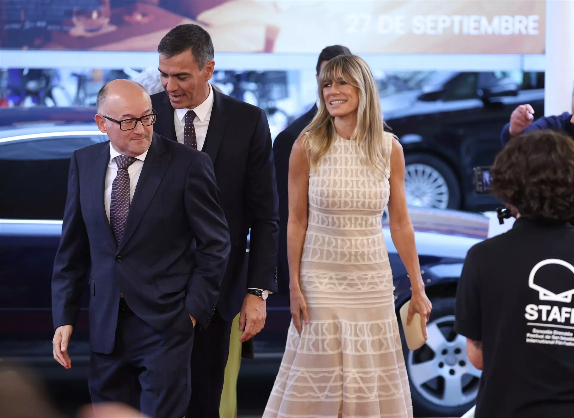 Pedro Sánchez y Begoña Gómez,  en el Festival de Cine de San Sebastián, a 26 de septiembre de 2024. — Raúl Terrel / Europa Press