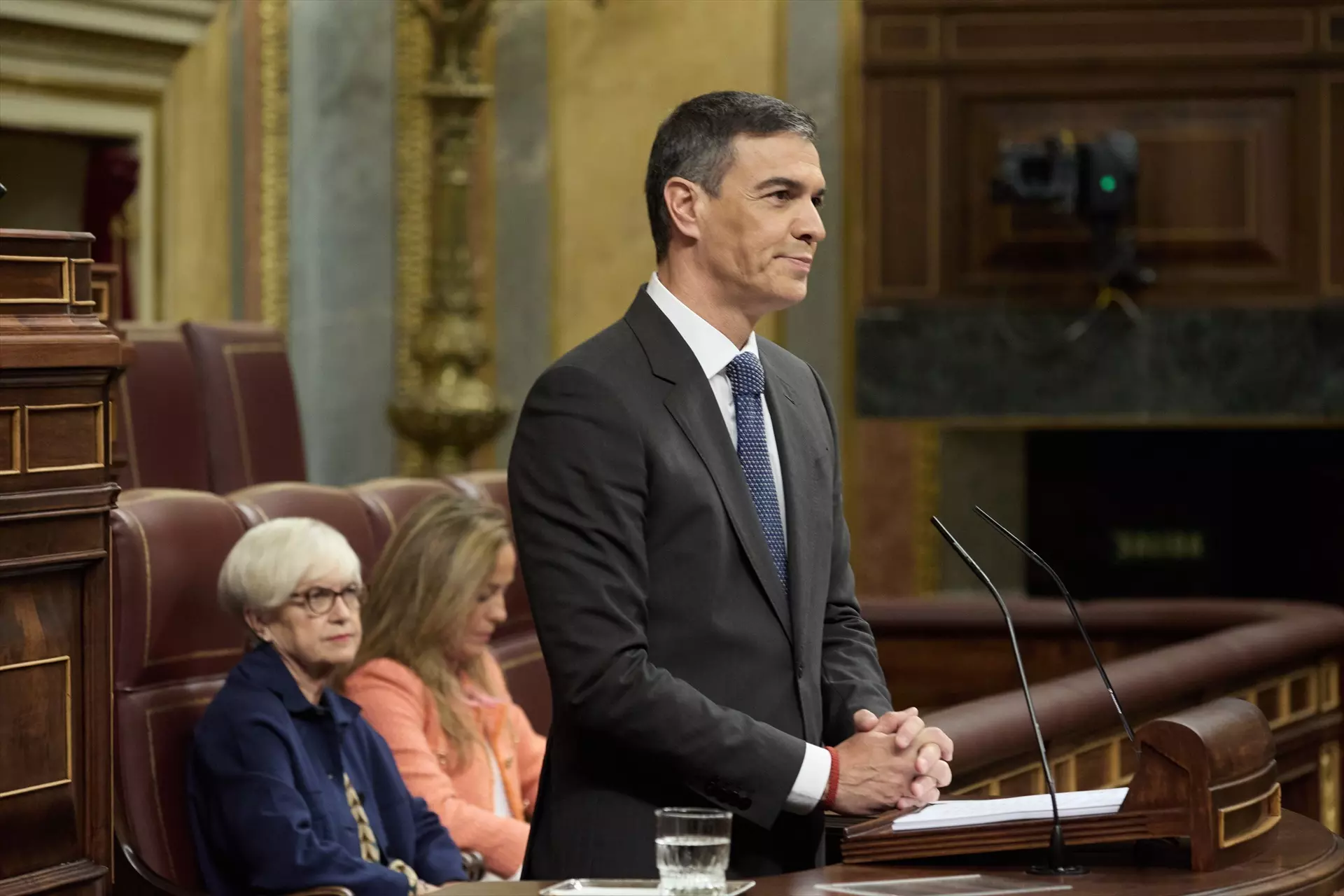 Pedro Sánchez, presidente del Gobierno, durante la comparecencia de este miércoles en el Congreso. — Jesús Hellín / Europa Press