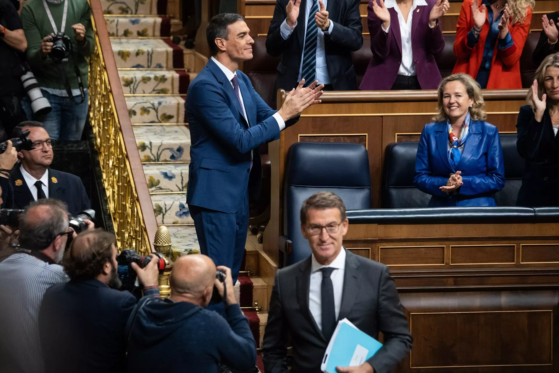 El presidente del Gobierno, Pedro Sánchez, tras ser investido en el Congreso el pasado 16 de noviembre de 2023. — Alejandro Martínez Vélez / Europa Press