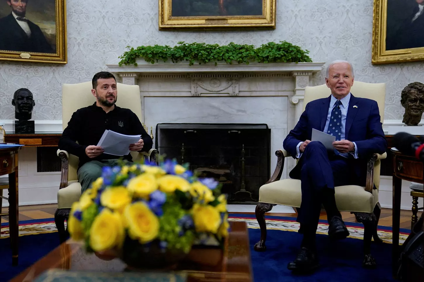 El presidente de EEUU, Joe Biden, en un encuentro con el presidente de Ucrania, Volodímir Zelenski, en el Despacho Oval de la Casa Blanca, el pasado mes de septiembre. — Elizabeth Frantz / REUTERS