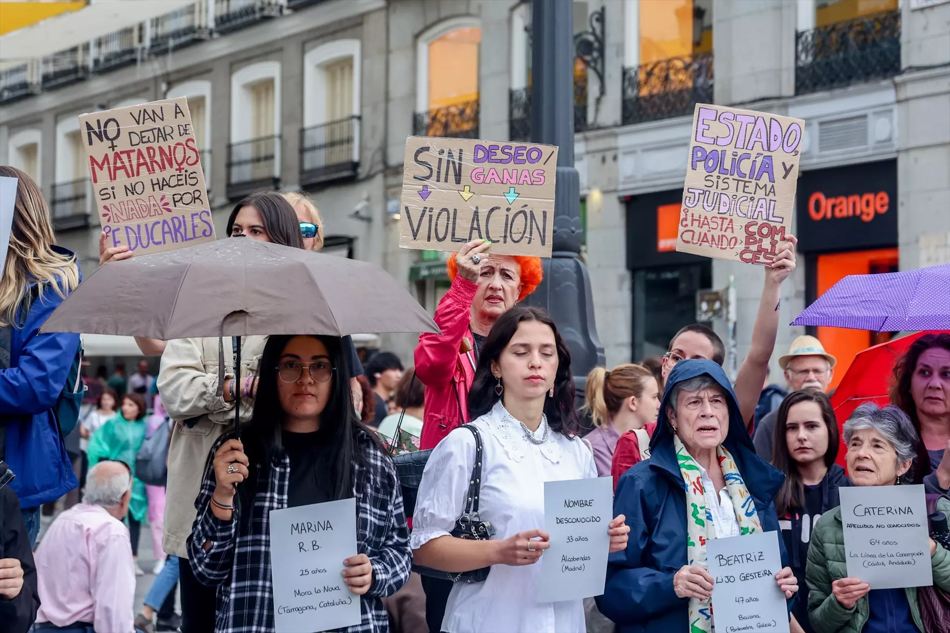 Manifestación en Puerta del Sol (Madrid) cuando se alcanzaron 40 feminicidios en 2023. — Ricardo Rubio / Europa Press