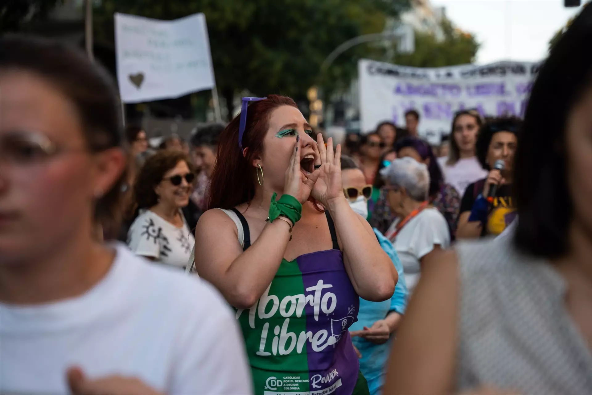 Una mujer protesta en la manifestación por el Día de Acción Global por la despenalización del aborto. — Matias Chiofalo / Europa Press