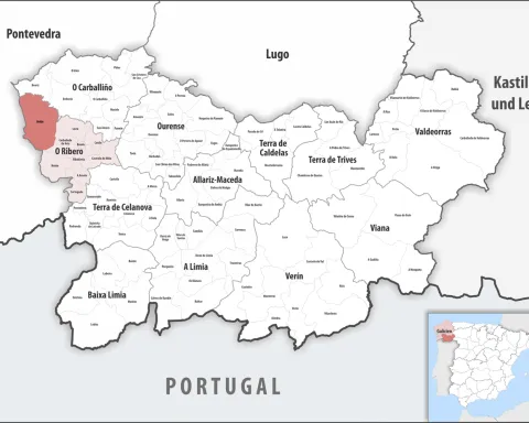 Mapa de Ourense por municipios con Avión